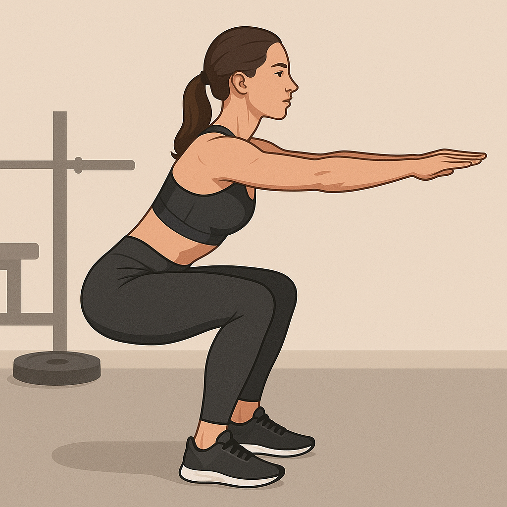 Exécution du Squat au poids du corps