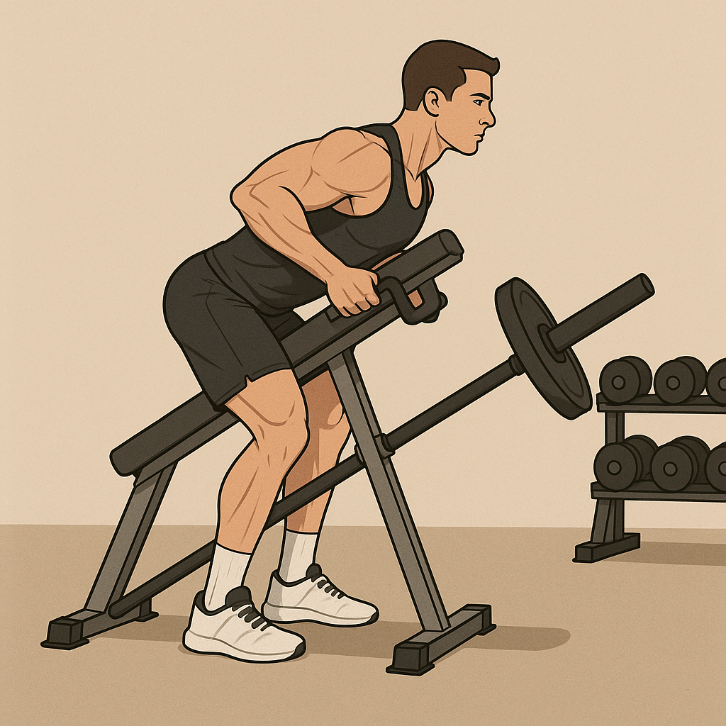 Exécution du Rowing T-bar buste soutenu