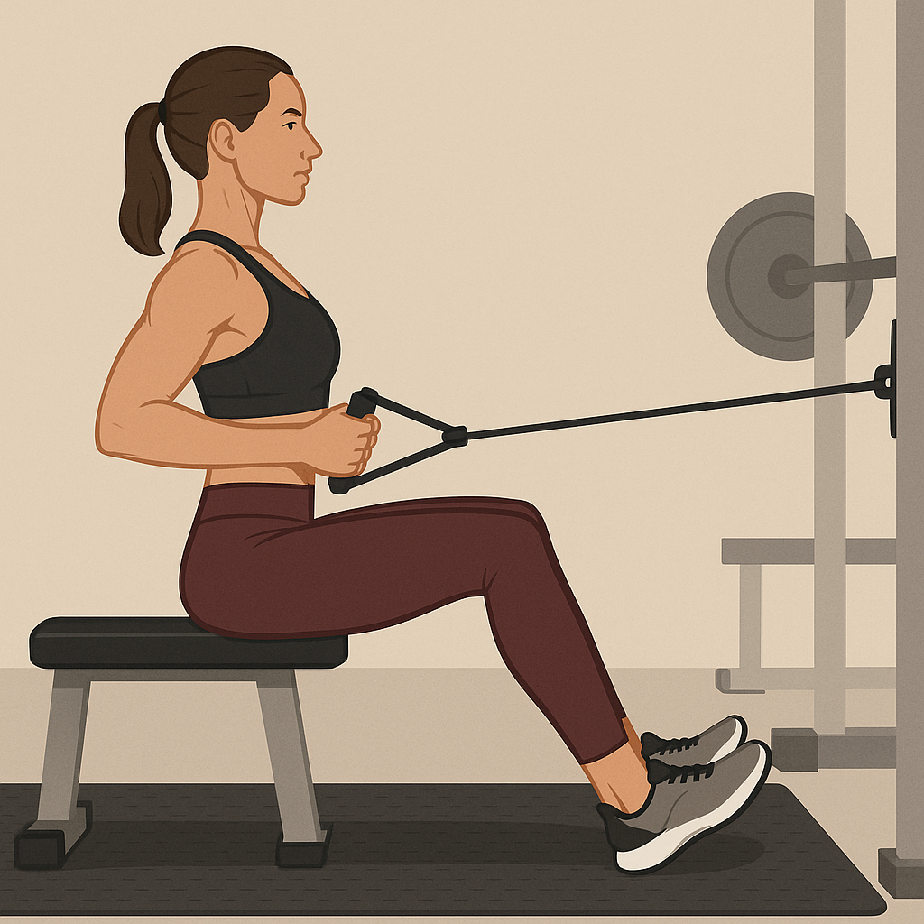 Exécution du Rowing élastique